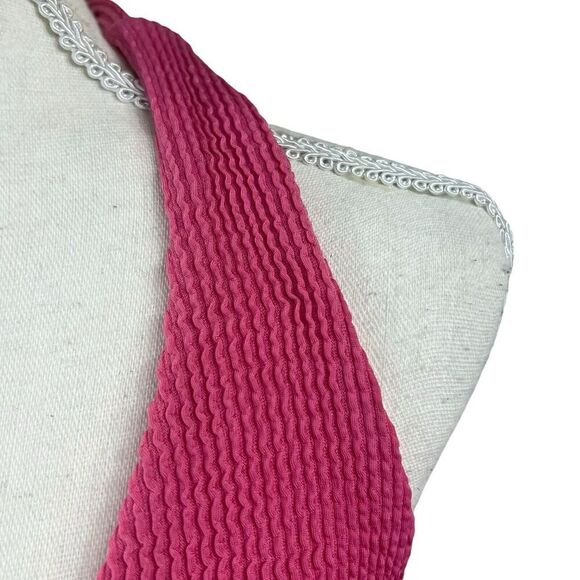 Veronica Beard Pink Salis One Piece Halter Swimsuit Size S Textured - Picture 5 of 14